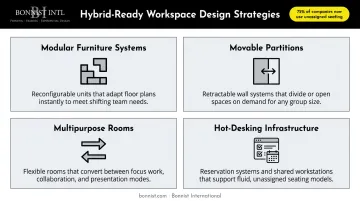 4 hybrid-ready office design strategies for flexible workforce attendance patterns