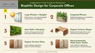 5 biophilic design elements for corporate offices in 2026 infographic