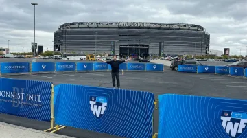 Custom printed fabric barrier covers installed at NFL Thursday Night Football broadcast event