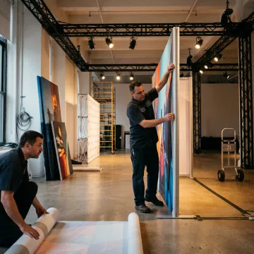 Branded New York event production setup