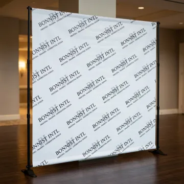 Custom step and repeat banner with stand