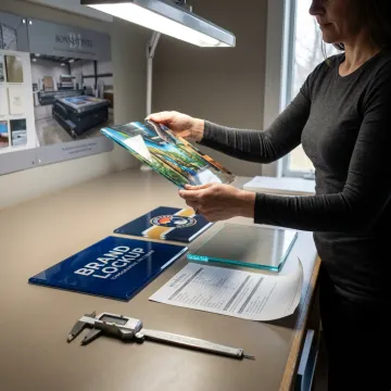 Printed acrylic sheet samples with vivid graphics