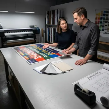 Large format print production and installation planning