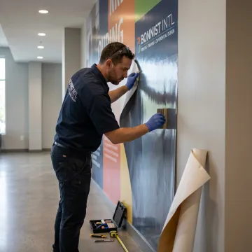 Vinyl wall graphics installation process