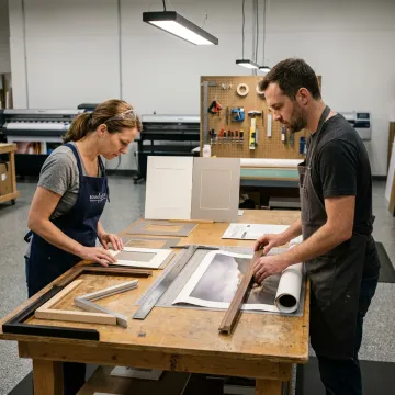 Custom framing materials arranged for production