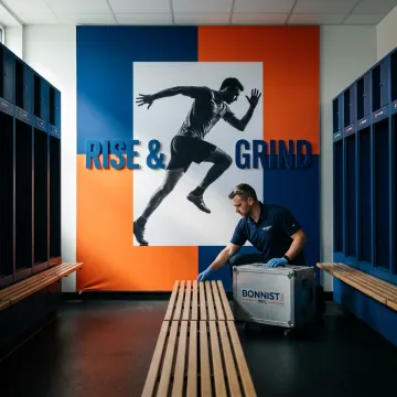 Custom locker room wall graphics