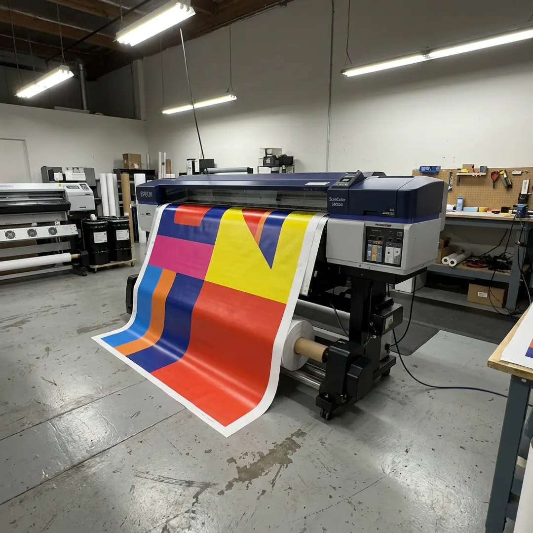 Large format digital printing display