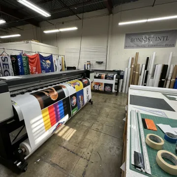Large-format graphics being produced