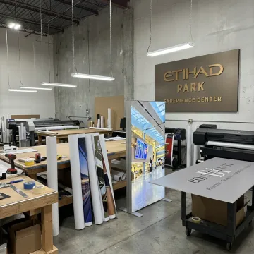 Large-format printed brand graphics