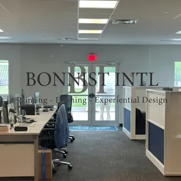 Custom clear window clings on glass