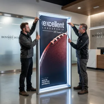 Backlit SEG fabric display installation process