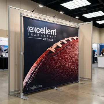 SEG fabric display with branded graphics