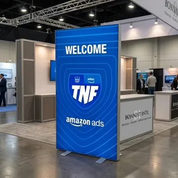 10ft SEG fabric display at trade show booth