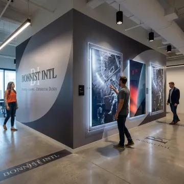 Immersive branded environment with custom displays