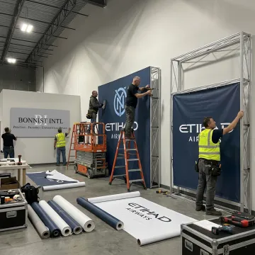 Large format branded graphics in a modern business environment