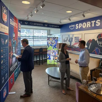 Immersive branded event display with custom graphics