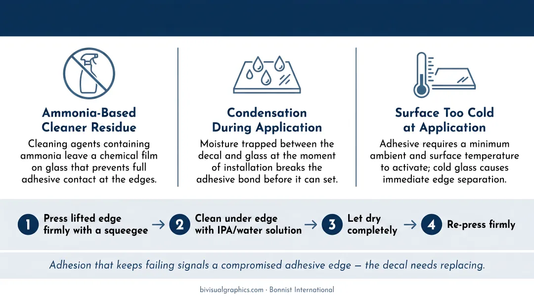Vinyl decal edge lifting causes and fix steps comparison troubleshooting guide