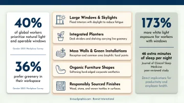 5 biophilic design elements for corporate offices in 2026 infographic