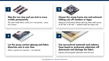 Four common jersey framing mistakes and how to avoid them infographic