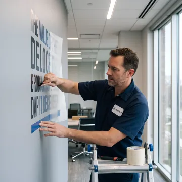 Custom vinyl wall graphics in NYC workspace