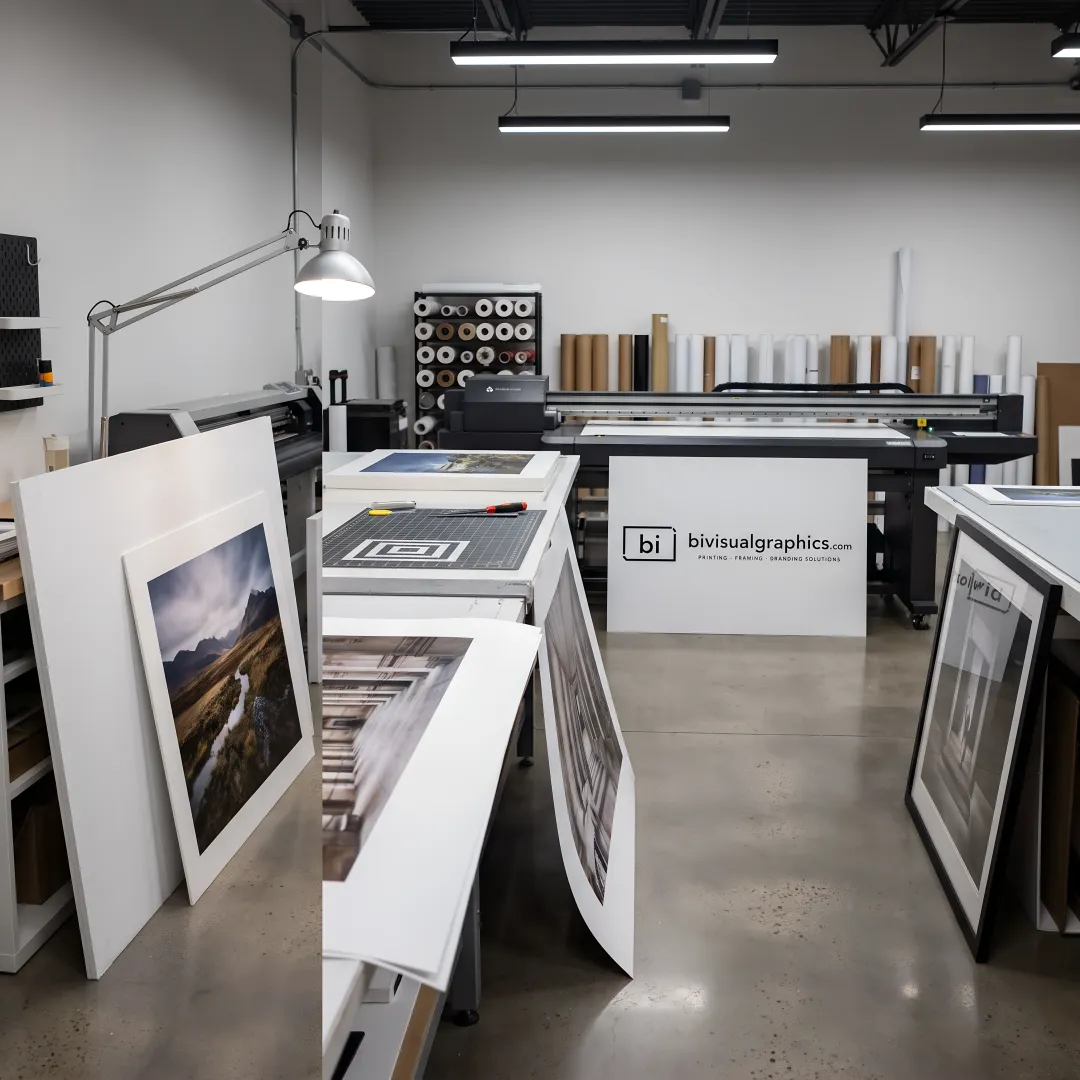 Large format fine art photo prints in a production studio