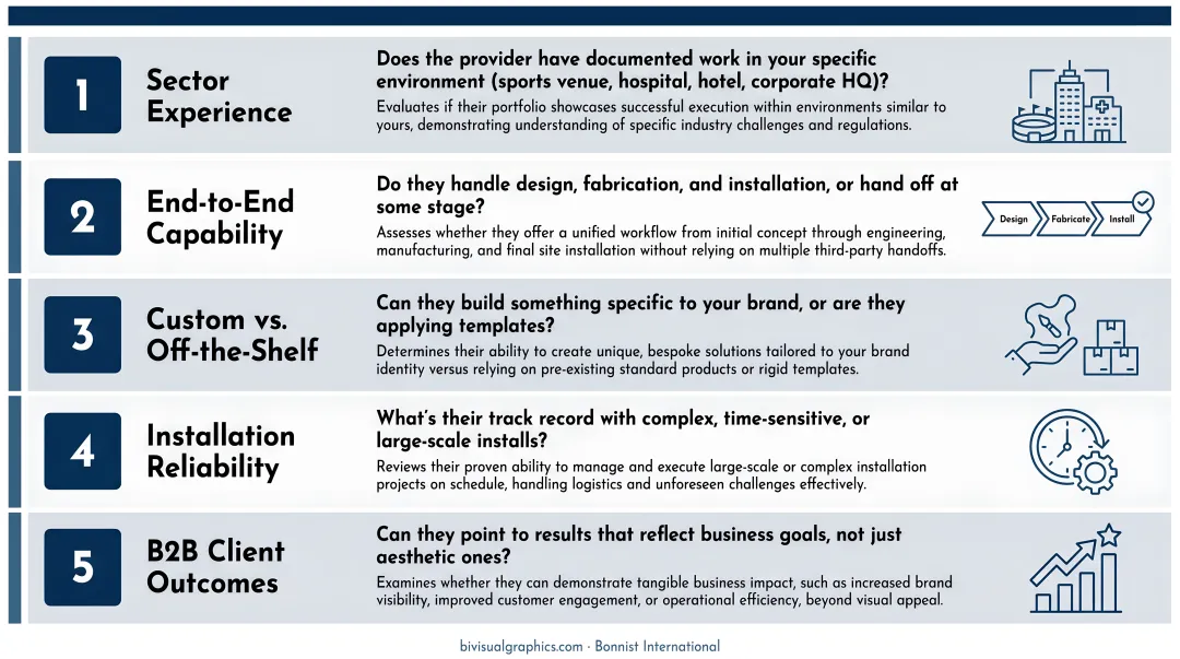 Five criteria framework for evaluating commercial wall graphics providers