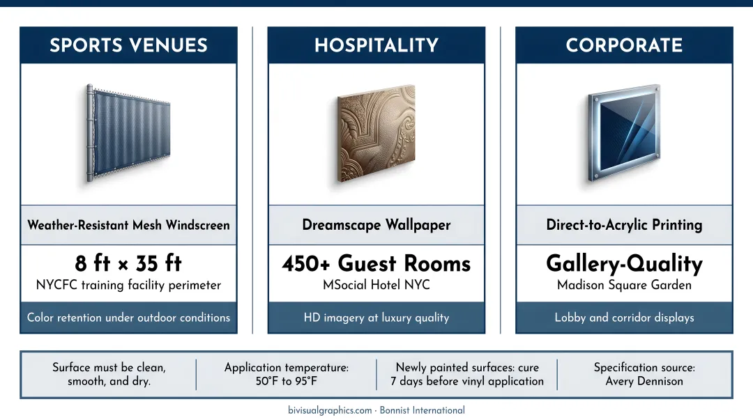 Indoor versus outdoor large format printing substrate comparison chart by environment
