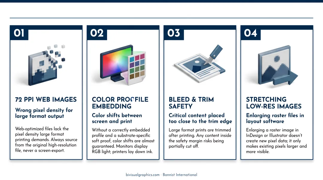 Four common large format printing mistakes and how to avoid them infographic