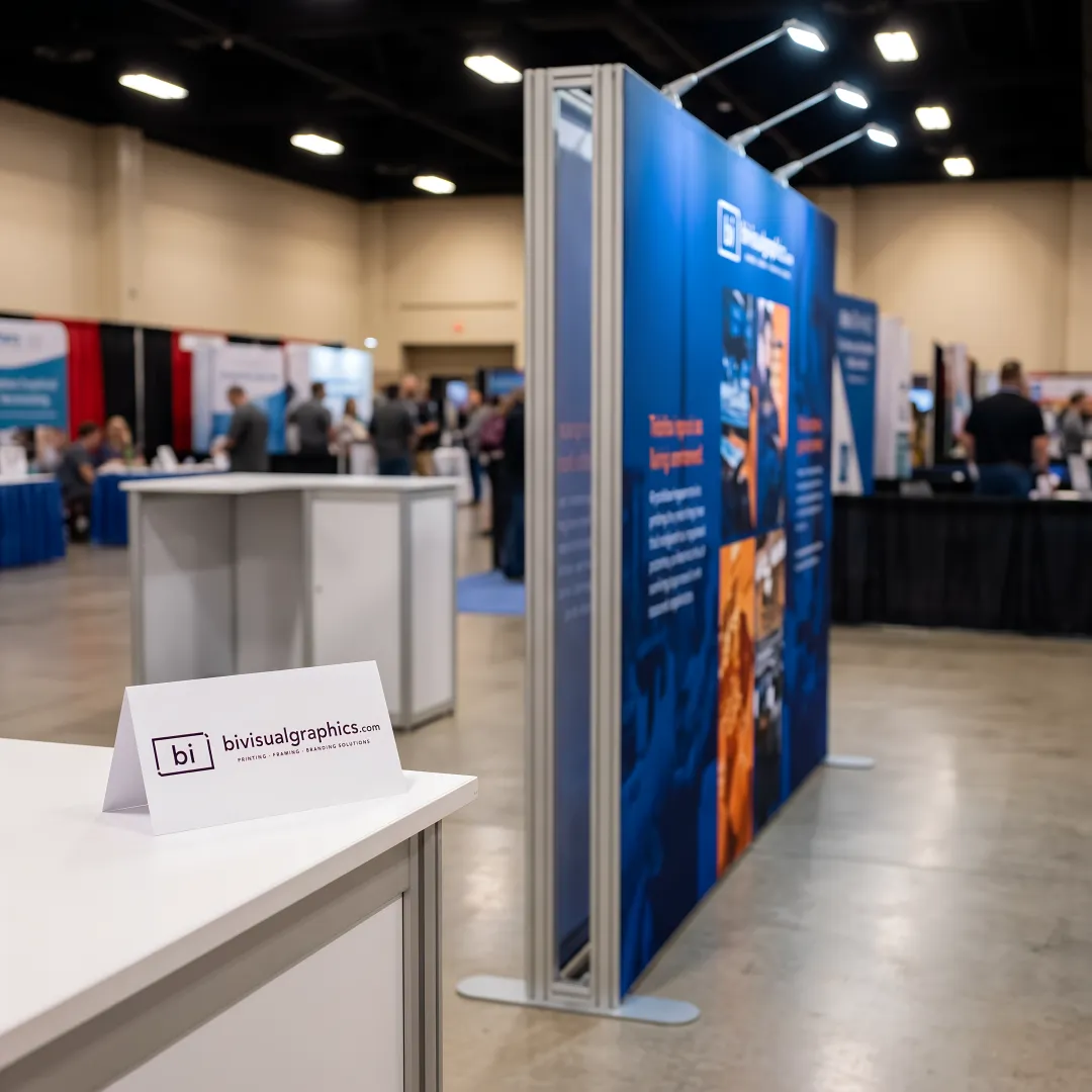 SEG fabric display with branded graphics