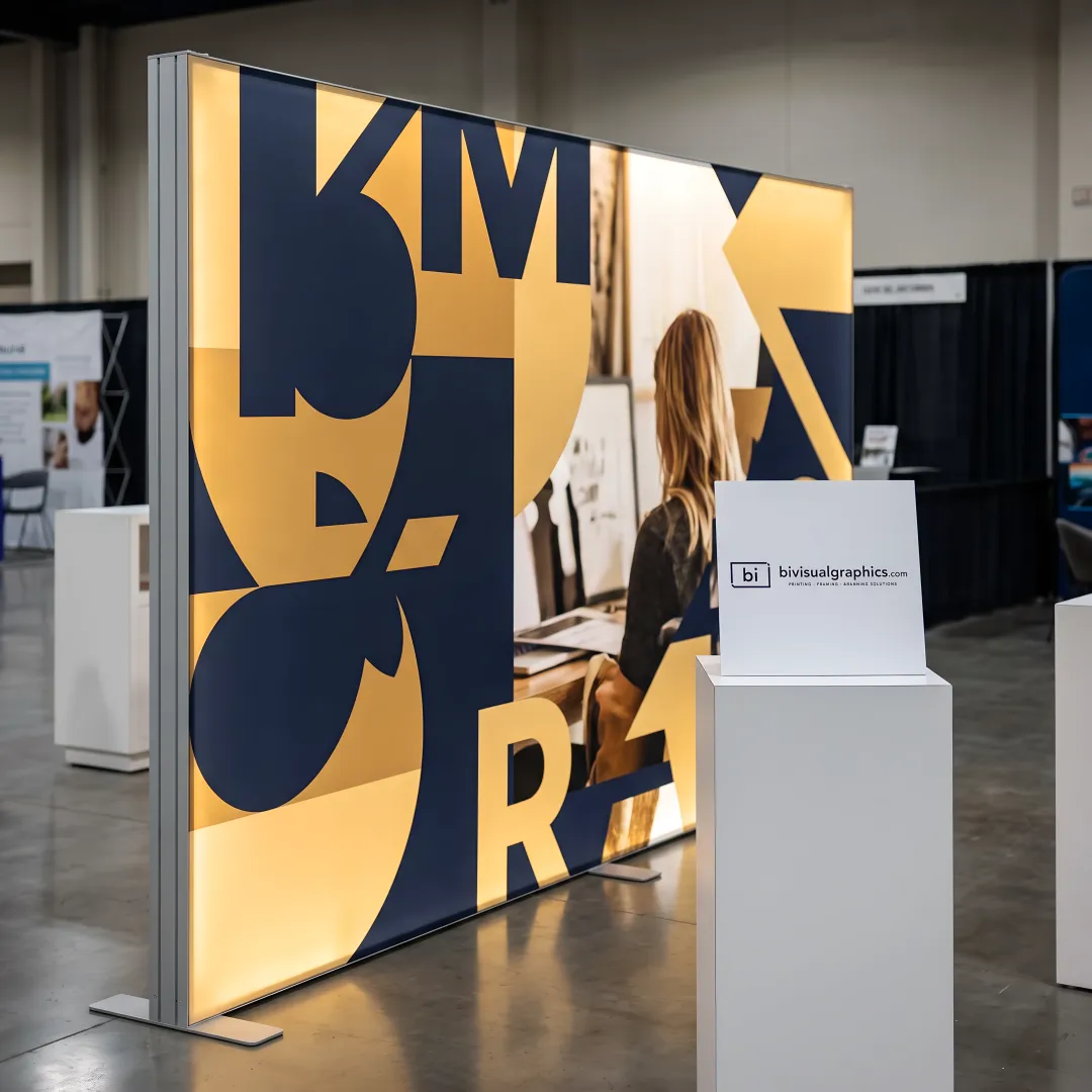 10ft SEG fabric display at trade show booth