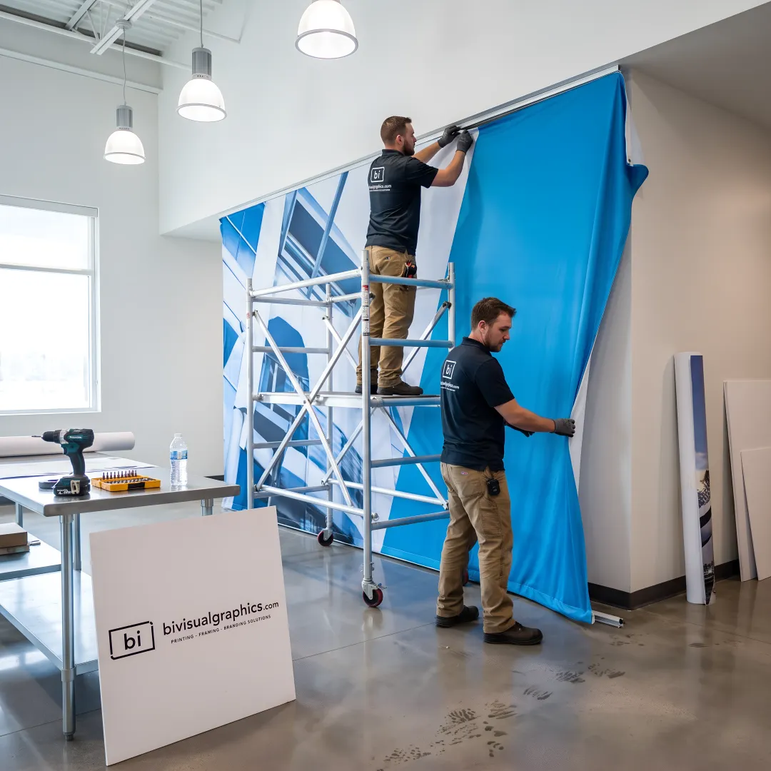 Large format branded graphics in a modern business environment