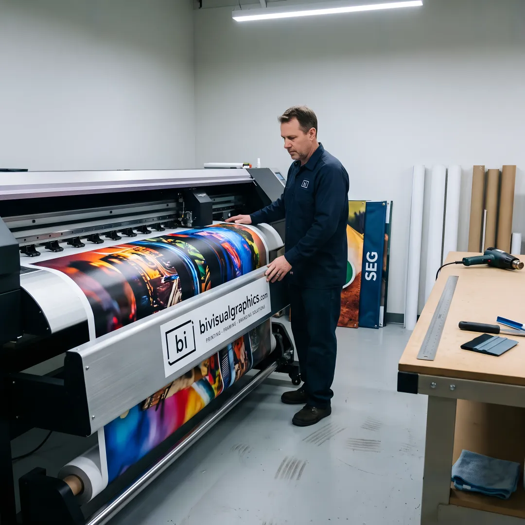 Large-format graphics being produced