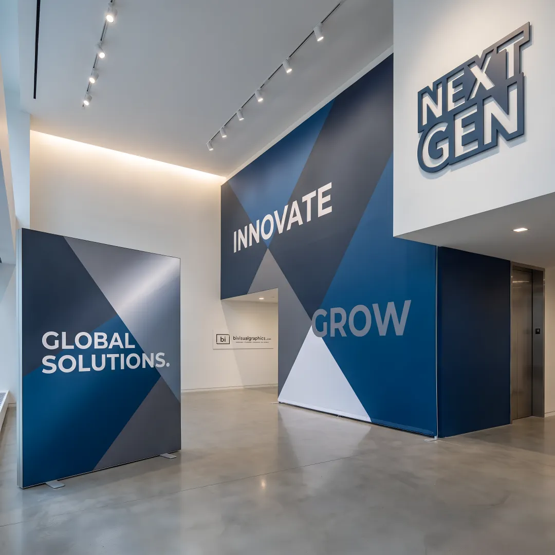 Large format printing for branded NYC business space