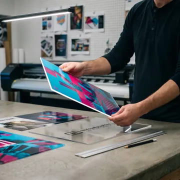 Printed acrylic sheet samples with vivid graphics