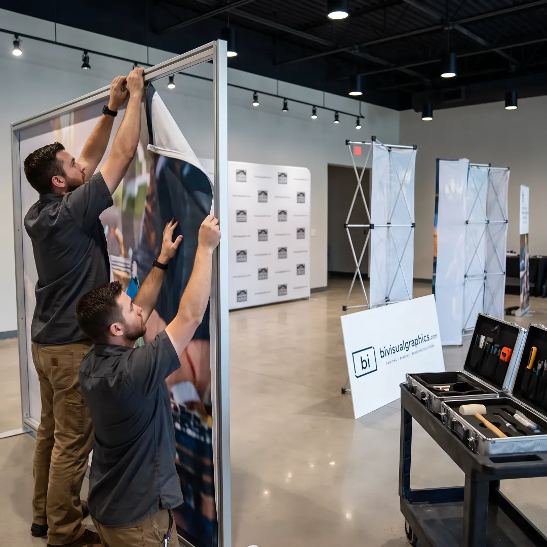 Branded event installation with custom displays
