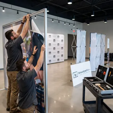Branded event installation with custom displays