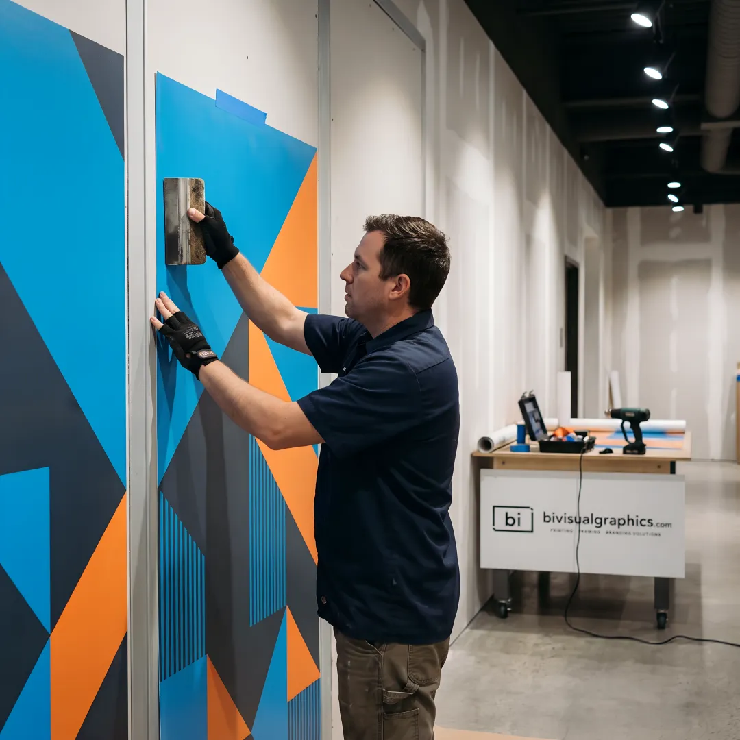 Vinyl wall graphics installation process