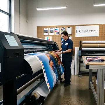 Large format printing for branded displays