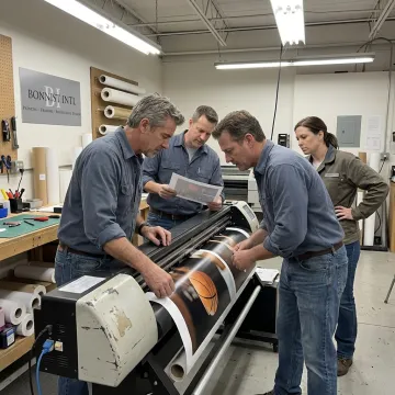 Large vinyl banner production process