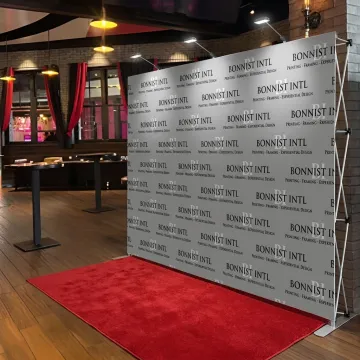 Custom step and repeat backdrop at branded event
