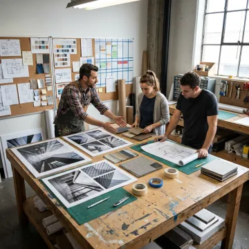 Corporate art installation planning