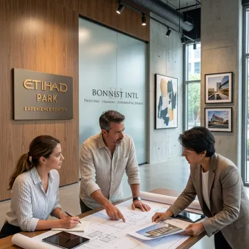 Atlanta corporate lobby with curated art and branding