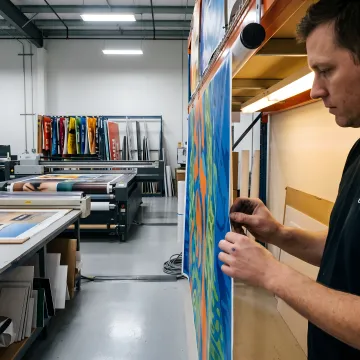 Large-format sign printing production process