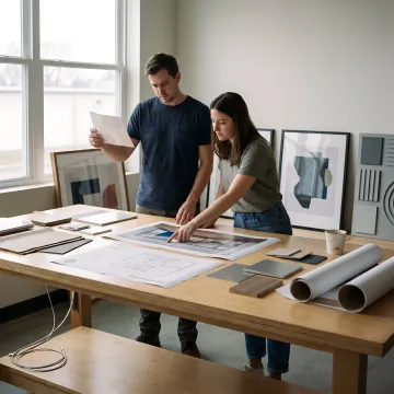 Corporate art installation planning