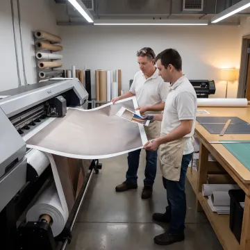 Large vinyl banner production process