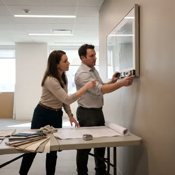 Corporate art installation planning