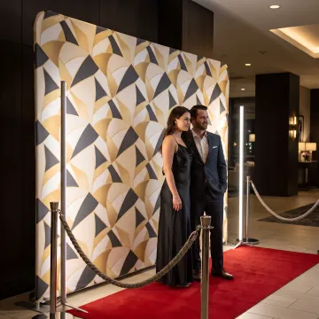 Step and repeat banner backdrop at Miami event