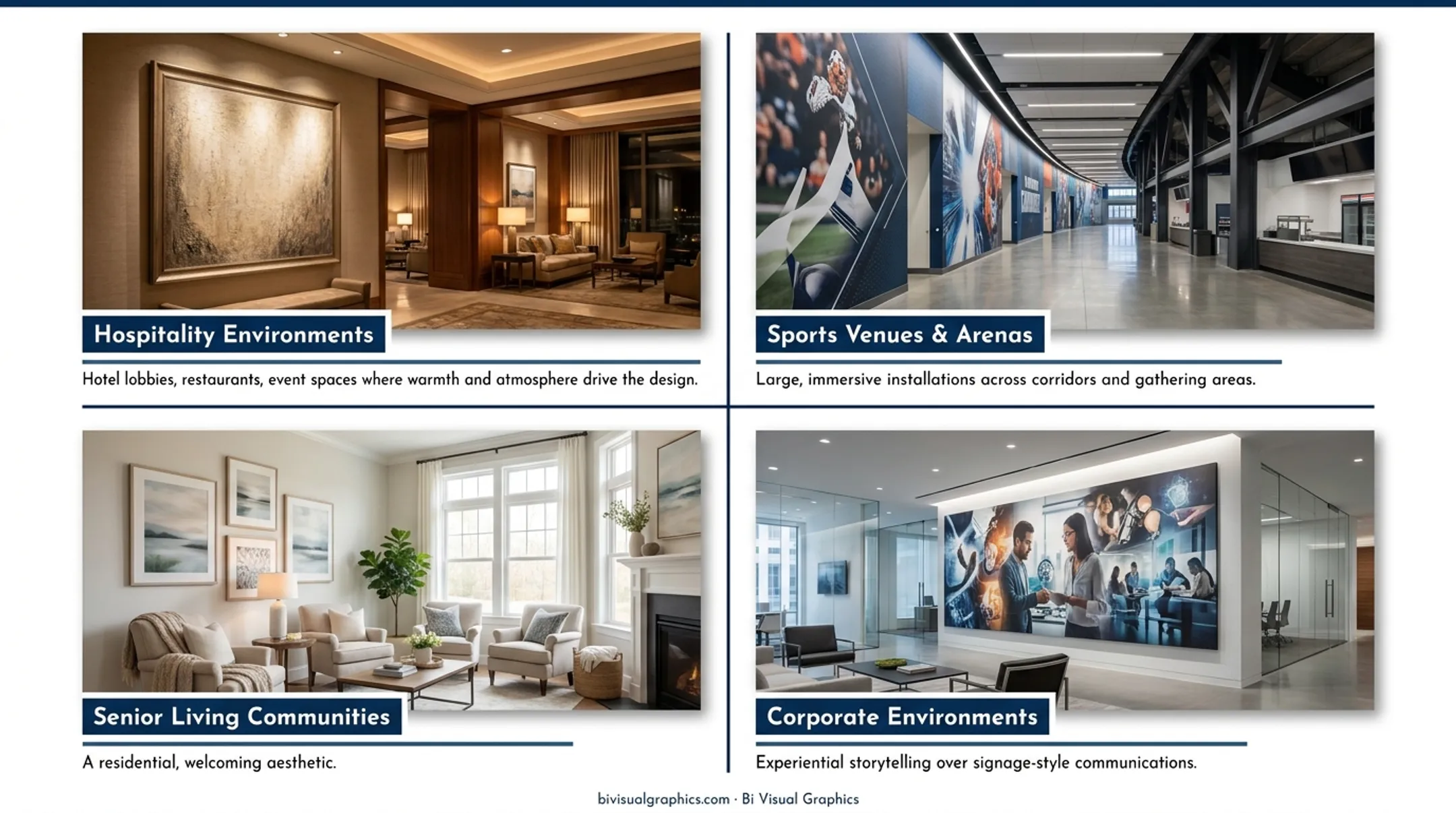 Large canvas print artwork installed in hotel lobby hospitality environment warm lighting