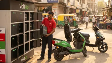Battery swapping station for electric two-wheelers in urban India setting