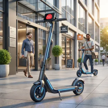 Electric scooter used for work commute and delivery